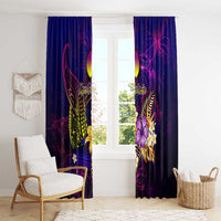 New Caledonia Window Curtain Whale Hibiscus Polynesian