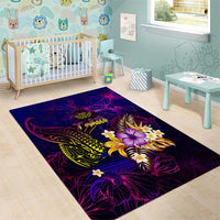 Tahiti French Polynesia Area Rug Whale Hibiscus Polynesian DT02 - Polynesian Pride