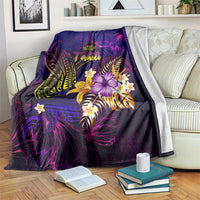 Tahiti French Polynesia Blanket Whale Hibiscus Polynesian DT02 Purple - Polynesian Pride