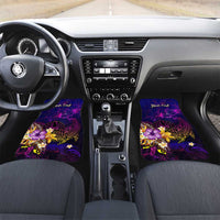 Tahiti French Polynesia Car Mats Whale Hibiscus Polynesian DT02 Set 2pcs - Front Purple - Polynesian Pride