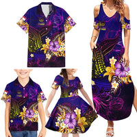 Tahiti French Polynesia Family Matching Summer Maxi Dress and Hawaiian Shirt Whale Hibiscus Polynesian
