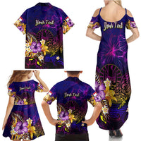 Tahiti French Polynesia Family Matching Summer Maxi Dress and Hawaiian Shirt Whale Hibiscus Polynesian
