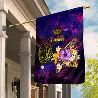 Tahiti French Polynesia Garden Flag Whale Hibiscus Polynesian DT02 House Flag Purple - Polynesian Pride