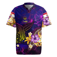 Tahiti French Polynesia Rugby Jersey Whale Hibiscus Polynesian