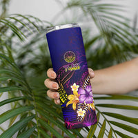 Tahiti French Polynesia Skinny Tumbler Whale Hibiscus Polynesian