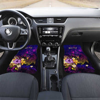Cook Islands Car Mats Whale Hibiscus Polynesian DT02 Set 2pcs - Front Purple - Polynesian Pride