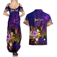 Cook Islands Couples Matching Summer Maxi Dress and Hawaiian Shirt Whale Hibiscus Polynesian DT02 - Polynesian Pride