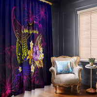 Cook Islands Window Curtain Whale Hibiscus Polynesian DT02 - Polynesian Pride