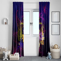Cook Islands Window Curtain Whale Hibiscus Polynesian DT02 - Polynesian Pride