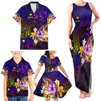 Nauru Family Matching Tank Maxi Dress and Hawaiian Shirt Whale Hibiscus Polynesian
