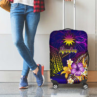 Nauru Luggage Cover Whale Hibiscus Polynesian