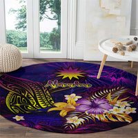 Nauru Round Carpet Whale Hibiscus Polynesian