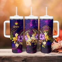 Nauru Tumbler With Handle Whale Hibiscus Polynesian