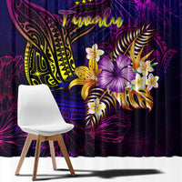 Tuvalu Window Curtain Whale Hibiscus Polynesian DT02 - Polynesian Pride