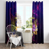 Tuvalu Window Curtain Whale Hibiscus Polynesian DT02 - Polynesian Pride
