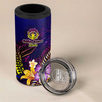 Northern Mariana Islands 4 in 1 Can Cooler Tumbler Whale Hibiscus Polynesian