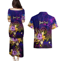 Northern Mariana Islands Couples Matching Puletasi and Hawaiian Shirt Whale Hibiscus Polynesian DT02 - Polynesian Pride