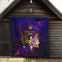 Northern Mariana Islands Quilt Whale Hibiscus Polynesian