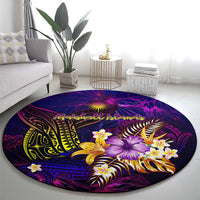 Marshall Islands Round Carpet Whale Hibiscus Polynesian