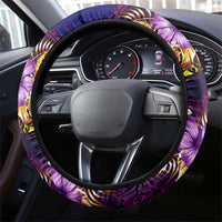 Marshall Islands Steering Wheel Cover Whale Hibiscus Polynesian