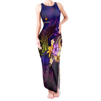Marshall Islands Tank Maxi Dress Whale Hibiscus Polynesian