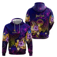 Marshall Islands Zip Hoodie Whale Hibiscus Polynesian