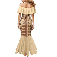 Fiji Bula Mermaid Dress Tapa Pattern Design DT02 - Polynesian Pride