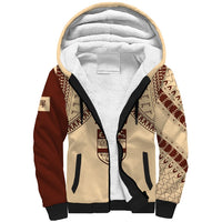 Fiji Bula Sherpa Hoodie Tapa Pattern Design DT02 Unisex Beige - Polynesian Pride
