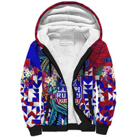 Manu Samoa Rugby 2023 Sherpa Hoodie Humpback Whale Hexagon Tribal Tropical Style DT02 Unisex Blue - Polynesian Pride