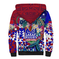 Manu Samoa Rugby 2023 Sherpa Hoodie Humpback Whale Hexagon Tribal Tropical Style DT02 - Polynesian Pride
