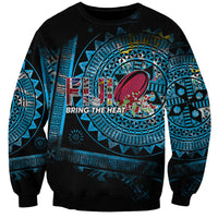 Fiji Rugby Sweatshirt Bring The Heat DT02 Unisex Blue - Polynesian Pride
