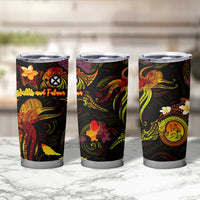 Wallis and Futuna Tumbler Cup Octopus Plumeria Polynesian Tattoo