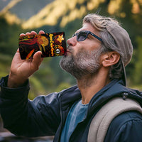 New Caledonia 4 in 1 Can Cooler Tumbler Octopus Plumeria Polynesian Tattoo