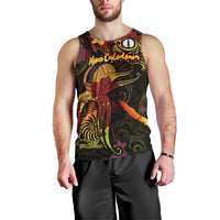 New Caledonia Men Tank Top Octopus Plumeria Polynesian Tattoo