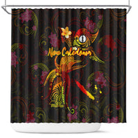 New Caledonia Shower Curtain Octopus Plumeria Polynesian Tattoo