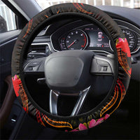 New Caledonia Steering Wheel Cover Octopus Plumeria Polynesian Tattoo