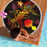 Tahiti French Polynesia Beach Blanket Octopus Plumeria Polynesian Tattoo