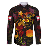 Tahiti French Polynesia Family Matching Puletasi and Hawaiian Shirt Octopus Plumeria Polynesian Tattoo