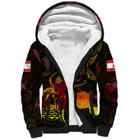 Tahiti French Polynesia Sherpa Hoodie Octopus Plumeria Polynesian Tattoo