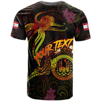 Tahiti French Polynesia T Shirt Octopus Plumeria Polynesian Tattoo
