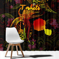 Tahiti French Polynesia Window Curtain Octopus Plumeria Polynesian Tattoo