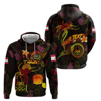 Tahiti French Polynesia Zip Hoodie Octopus Plumeria Polynesian Tattoo