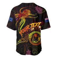 Cook Islands Baseball Jersey Octopus Plumeria Polynesian Tattoo