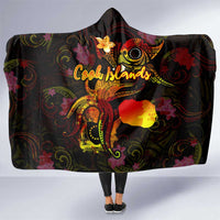Cook Islands Hooded Blanket Octopus Plumeria Polynesian Tattoo DT02 One Size Black - Polynesian Pride
