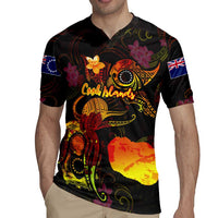 Cook Islands Rugby Jersey Octopus Plumeria Polynesian Tattoo DT02 - Polynesian Pride