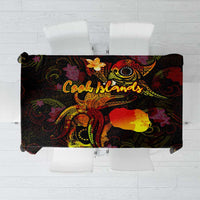 Cook Islands Tablecloth Octopus Plumeria Polynesian Tattoo DT02 Black - Polynesian Pride