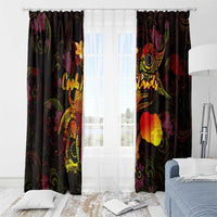 Cook Islands Window Curtain Octopus Plumeria Polynesian Tattoo DT02 - Polynesian Pride
