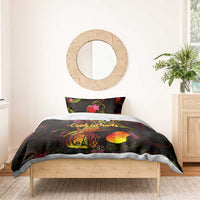 Nauru Bedding Set Octopus Plumeria Polynesian Tattoo
