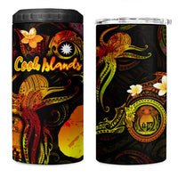 Nauru 4 in 1 Can Cooler Tumbler Octopus Plumeria Polynesian Tattoo