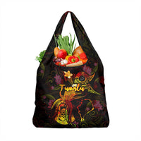 Tuvalu Grocery Bag Octopus Plumeria Polynesian Tattoo